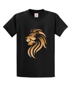Gold Lion Unisex Classic Kids and Adults T-Shirt For Lion Fans